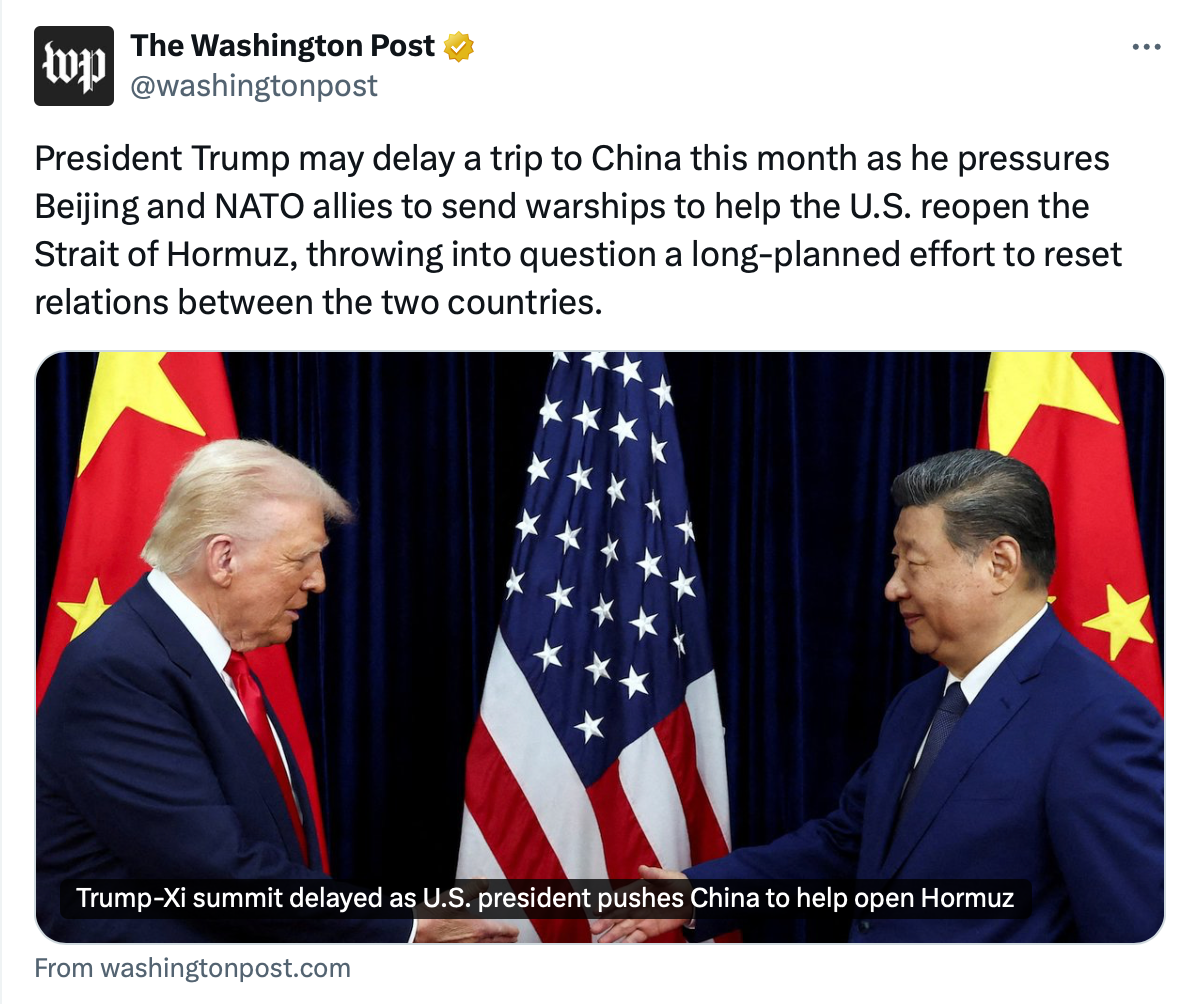 Washington Post post on X